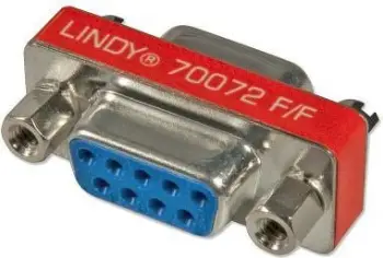 Adapter seriak Lindy DB-9 në DB-9, mini, i kuq