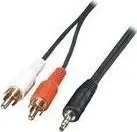 Kabllo audio Lindy Jack 3.5mm në 2x RCA, 5m, e zezë