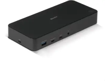 Doket USB C Lindy DST Pro 43366, USB 3.2 Gen 2, stacion lidhjeje kompakt, i zi