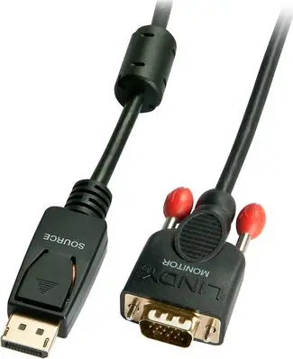 Lindy Kabllo DisplayPort – D-Sub (VGA) 0.5 m, e zezë (41940)