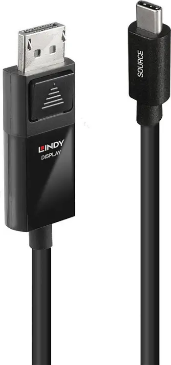 Kabllo Lindy USB C në DisplayPort, 3 m, 8K, e zezë