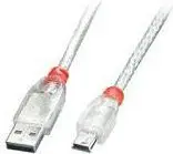 Kabllo USB Lindy, USB-A - USB-B, 2m, transparente