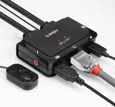 Switch KVM Lindy 2 porta, USB HDMI, 4K, i zi - 4