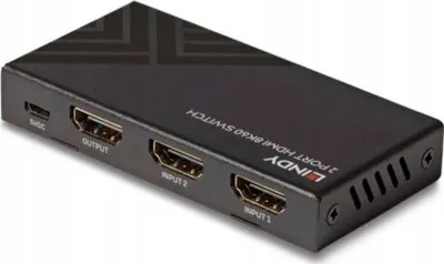 Ndërprerës HDMI Lindy 2 porta, 4K 60Hz, i zi - 2
