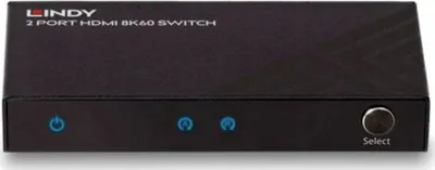Ndërprerës HDMI Lindy 2 porta, 4K 60Hz, i zi - 3