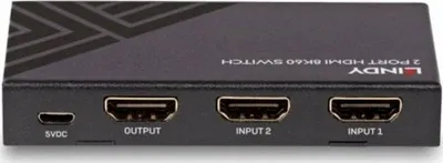 Ndërprerës HDMI Lindy 2 porta, 4K 60Hz, i zi - 4