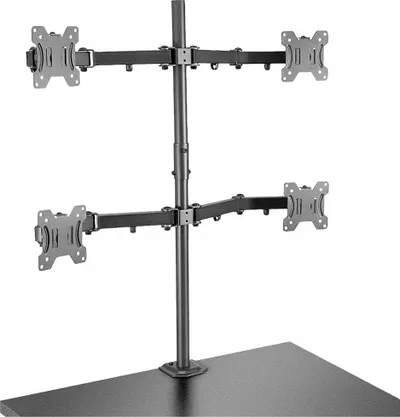 Mbajtëse tavoline për monitorë Lindy 40659, për 4 monitorë 17" 28", çelik, e zezë - 1