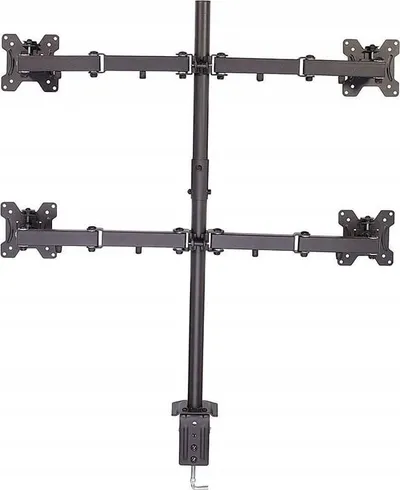 Mbajtëse tavoline për monitorë Lindy 40659, për 4 monitorë 17" 28", çelik, e zezë - 4