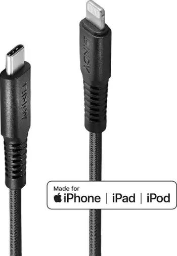 Kabllo USB Lindy Lightning në USB C, 2 m, e zezë