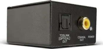 Adapter audio Lindy 70309 Toslink në RCA x2, konvertues stereo, i zi