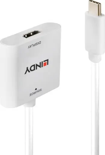 Adapter USB Lindy 43339, USB C në HDMI, 8K, i bardhë