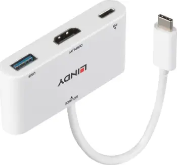 Stacion dokimi Lindy USB C 43340, HDMI, USB 3.0, gri