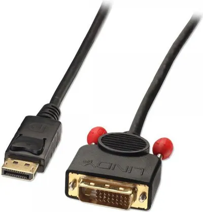 Kabllo Lindy, DP në DVI-D, 2m, e zezë - 1