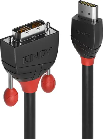 Kabllo Lindy, HDMI - DVI-D, 2m, e zezë
