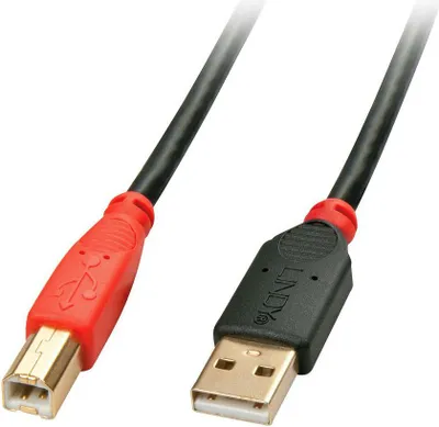 Kabllo Lindy, USB-A - USB-B, 15 m, e zezë - 1