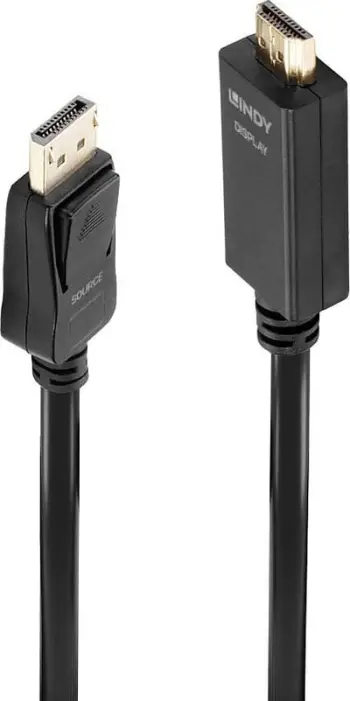 Kabllo Lindy (36921), DisplayPort në HDMI, 1 m, e zezë