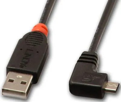 Kabllo USB Lindy 31977, USB A në micro USB, 2 m, e zezë - 1