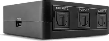 Ndarës audio optik Lindy, 3 porte TosLink, digjital, i zi