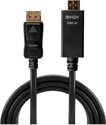 Kabllo Lindy DisplayPort - HDMI M/M 10.2G 5m e zezë 4K UHD 30Hz