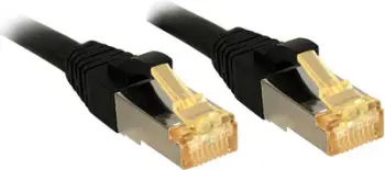 Kabllo patchcord Lindy RJ-45/RJ-45, Cat.7, S/FTP, e zezë, 30 m