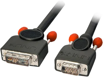 Kabllo Lindy DVI-A në VGA, 2 m, e zezë - 1