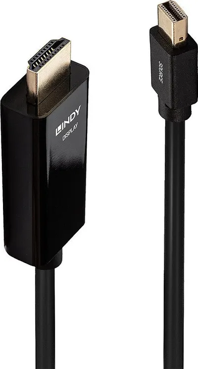 Kabllo Lindy DisplayPort Mini - HDMI (36927), 2m, e zezë - 1