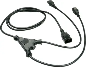 Kabllo energjie Y LINDY, 1xIEC320 C14 në 2xIEC320 C13, 2 metra, e zezë