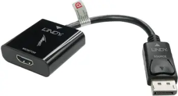 Adapter Lindy, AV DisplayPort në HDMI, i zi (41068)