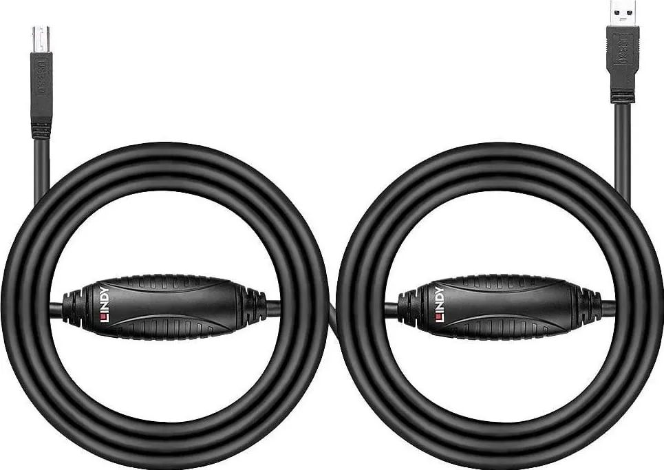 Kabllo USB 3.0 Lindy, 10m, e zezë - 2