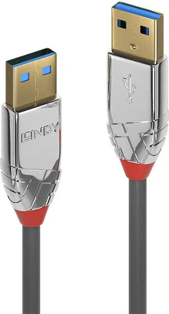 Kabllo Lindy, USB-A në USB-A, 2 m, e hirtë (36627)