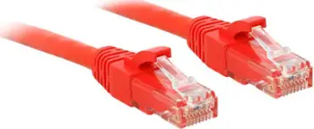 Kabllo Lindy Patchcord, Cat6, U/UTP, 3m, e kuqe