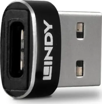 Adapter USB Lindy 41884, USB C në USB A, USB 2.0, i zi
