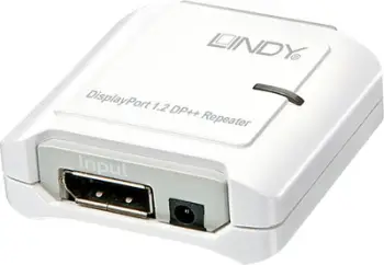 Përforcues sinjali DisplayPort Lindy Extender/Repeat AV, 1.2 DP+, up to 20m, 2560x1600, i bardhë