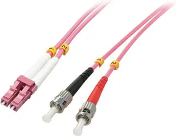 Kabllo Lindy LC/ST 50/125µm OM4, 5 m, e bardhë
