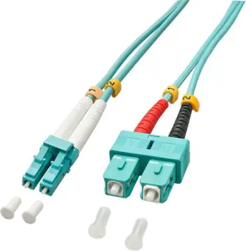 Kabllo rrjeti fibër optik Lindy LC/SC OM3 50/125um, Multimode, 2m, i kaltër