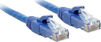 Kabllo rrjeti LINDY 48017, RJ45 CAT6 U UTP, 1m, blu