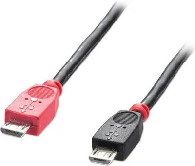 Kabllo Lindy microUSB në microUSB, 2m, e zezë - 1