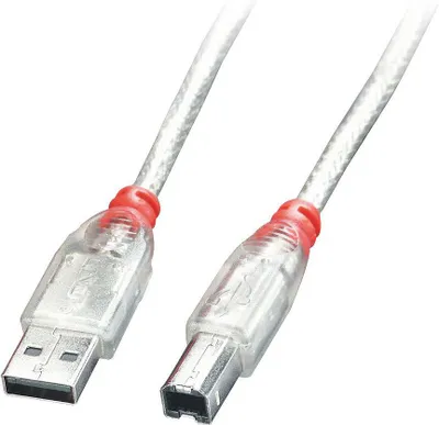 Kabllo Lindy USB Cable USB-A - USB-B, 3m, transparente - 1