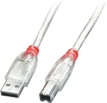 Kabllo Lindy USB Cable USB-A - USB-B, 3m, transparente