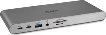Docking station Lindy DST-Pro 43349, USB-C, 100W Power Delivery, gri