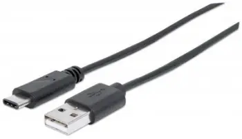 Kabllo Manhattan USB-A në USB-C, 3m, e zezë