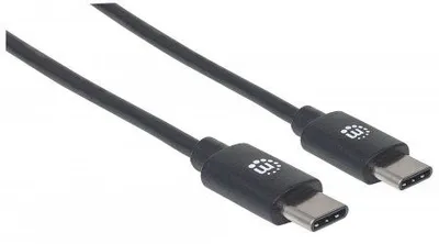 Kabllo USB Manhattan USB C në USB C, 3 m, 3A, e zezë - 2