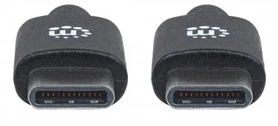 Kabllo USB Manhattan USB C në USB C, 3 m, 3A, e zezë - 3