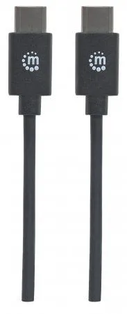Kabllo USB Manhattan USB C në USB C, 3 m, 3A, e zezë - 4