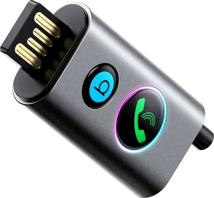 Marrës Bluetooth për makinë Joyroom JR-CB7, 1m, Super BASS, Gri - 2