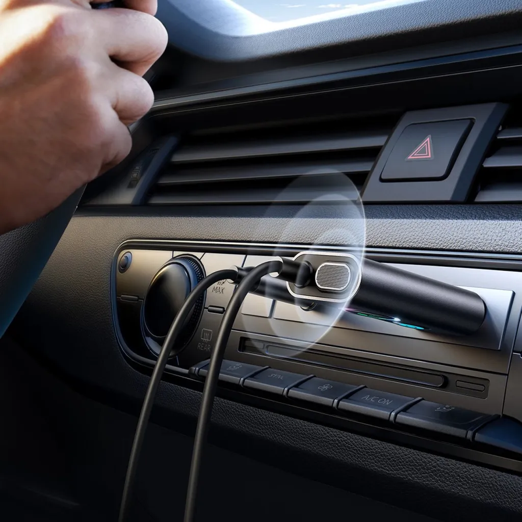 Marrës Bluetooth për makinë Joyroom JR-CB7, 1m, Super BASS, Gri - 11
