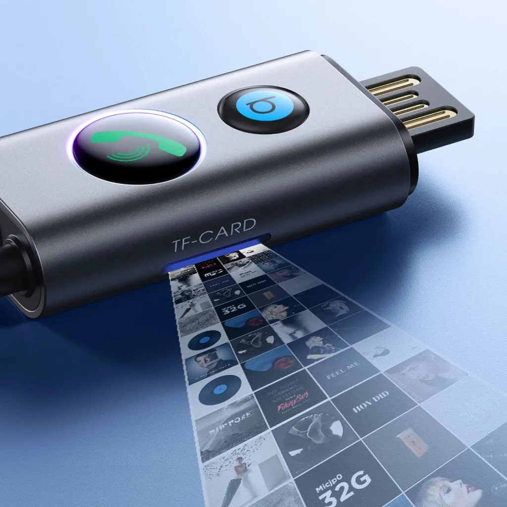 Marrës Bluetooth për makinë Joyroom JR-CB7, 1m, Super BASS, Gri - 8