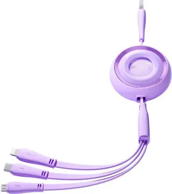 Kabllo 3-në-1 Joyroom Colorful Series S-A40, 1m, USB-A në USB-C/Lightning/microUSB, vjollcë