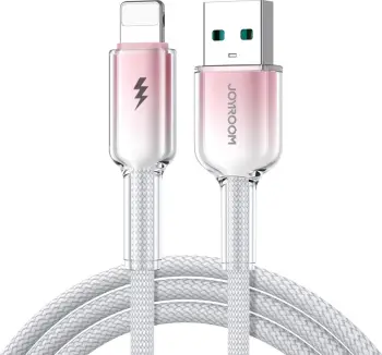 Kabllo Joyroom S-A42 Crystal-Clear Series, USB-A në Lightning, 1.2m, 3A, e zezë