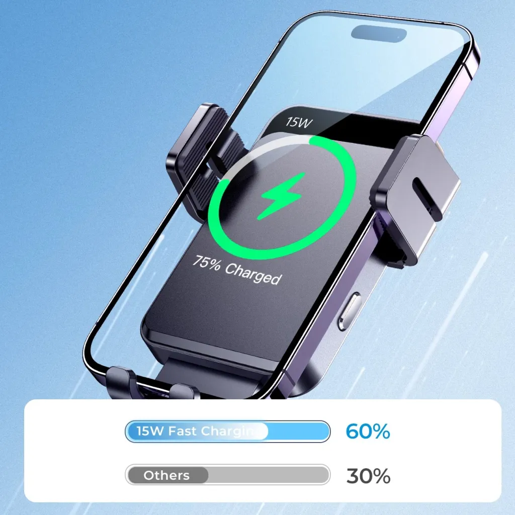 Mbajtës elektrik telefoni Joyroom JR-ZS219 me karikues wireless 15W, i zi - 9